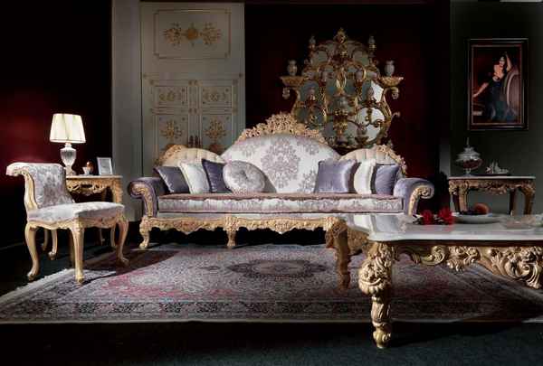 Мягкая мебель в стиле барокко: мягкая и деревяннаяособенности стиля в интерьере +Фото