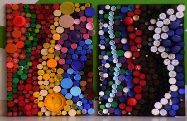 Создание мозаики из крышек от пластиковых бутылок своими руками: Какие поверхности подходят +Видео и Фото